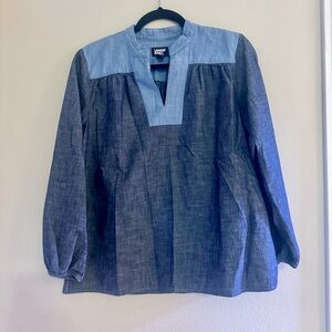 Lands' End Women's Blue Chambray Blouse
